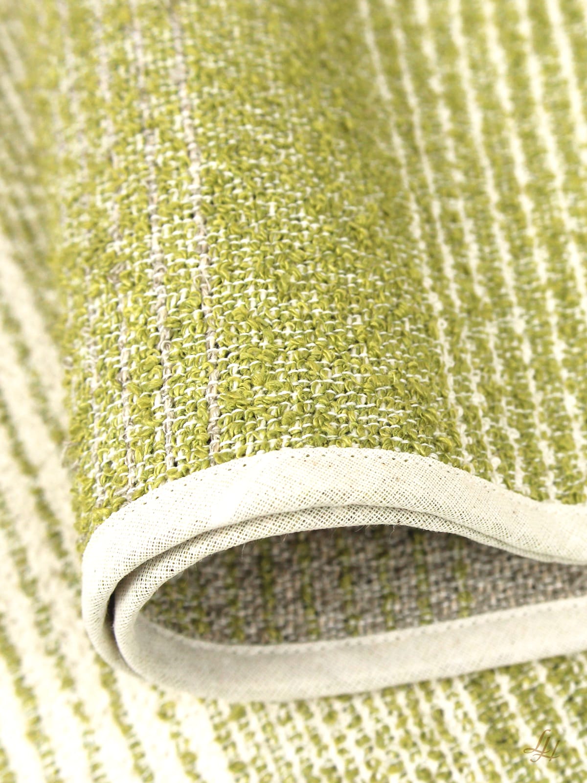 2-Zonen-Massagetuch aus Leinenfrotté in Farbe Moosgrün im Detail