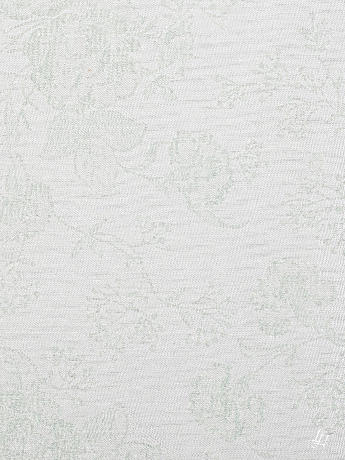 Bettbezug aus Reinleinen-Damast mit Muster Nelke in Mint-Hell; im Detail