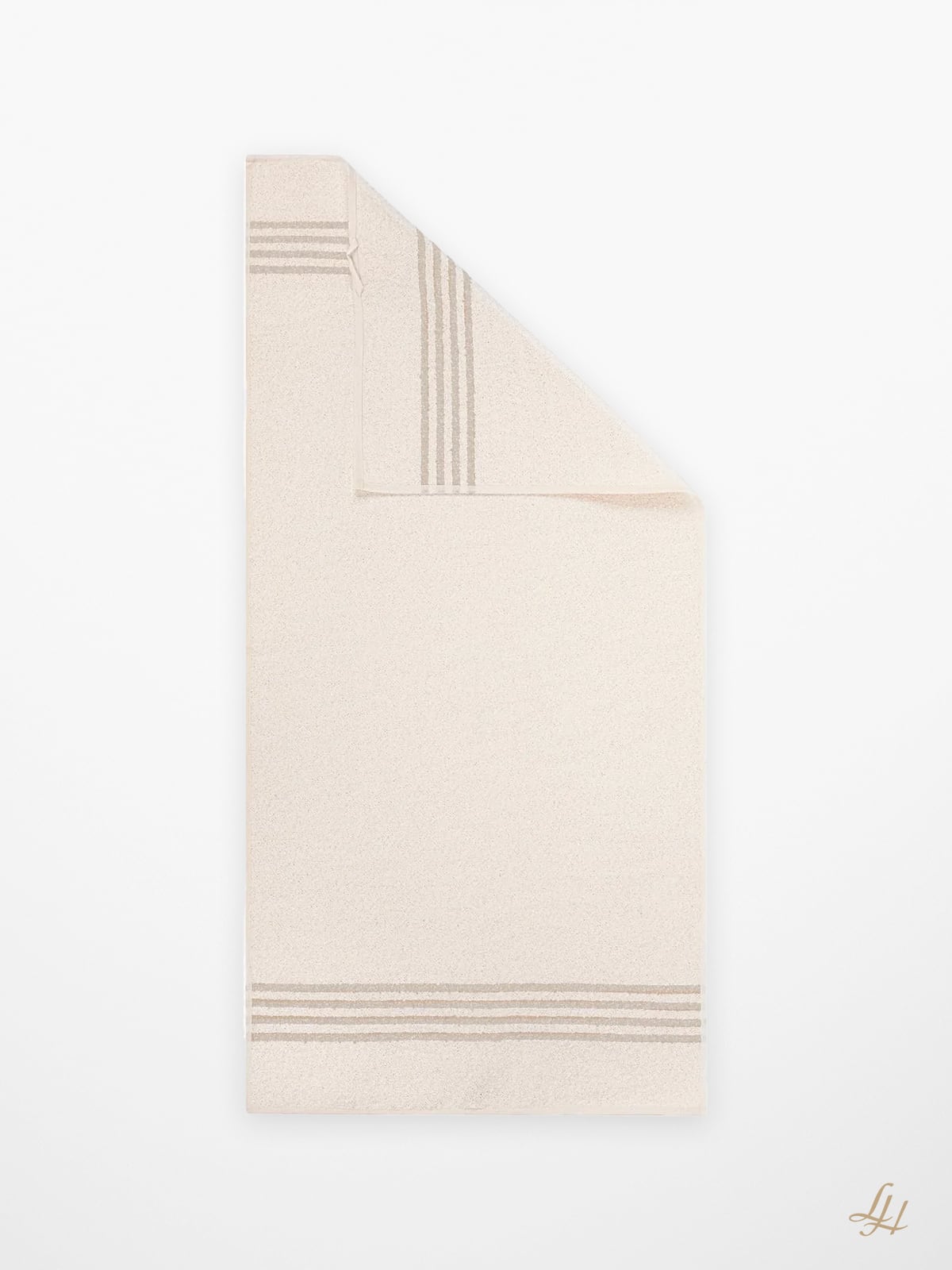 Handtuch aus Leinenfrotté-Cremeweiß mit Farbstreifen in Natur – Material im Detail