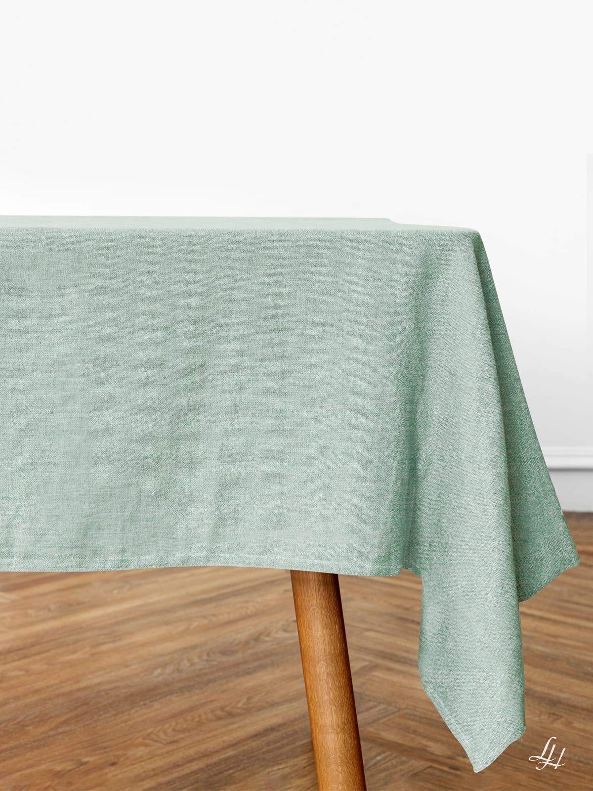 Tischtücher aus Reinleinen-mittelgrob in Uni-Farbe Grün; Beispielbild