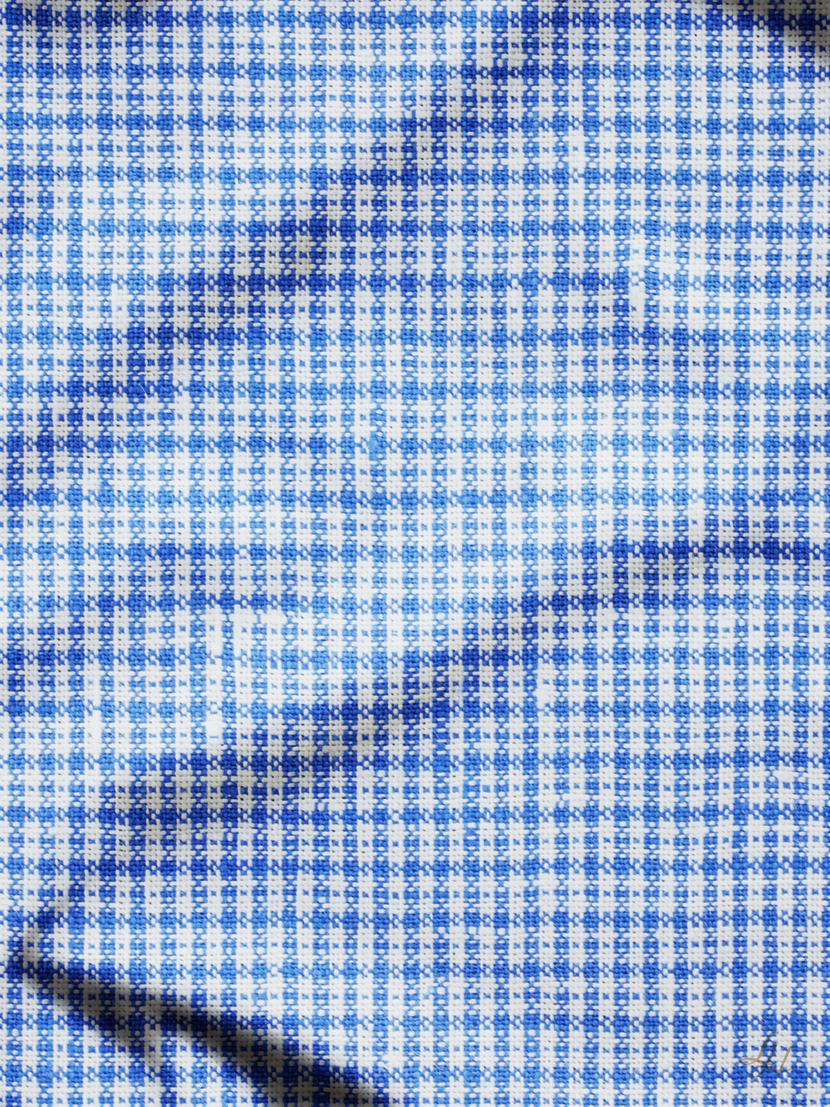Servietten aus Reinleinen mit Muster Bauernkaro in Blau; Muster