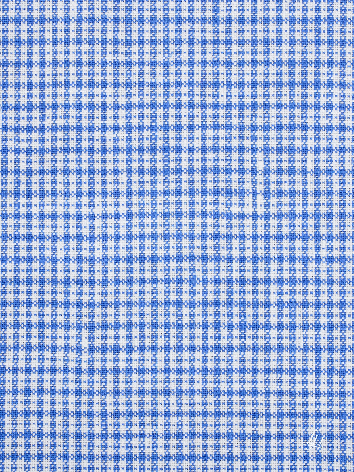 Bettbezug aus Reinleinen mit Muster Bauernkaro in Blau; Struktur