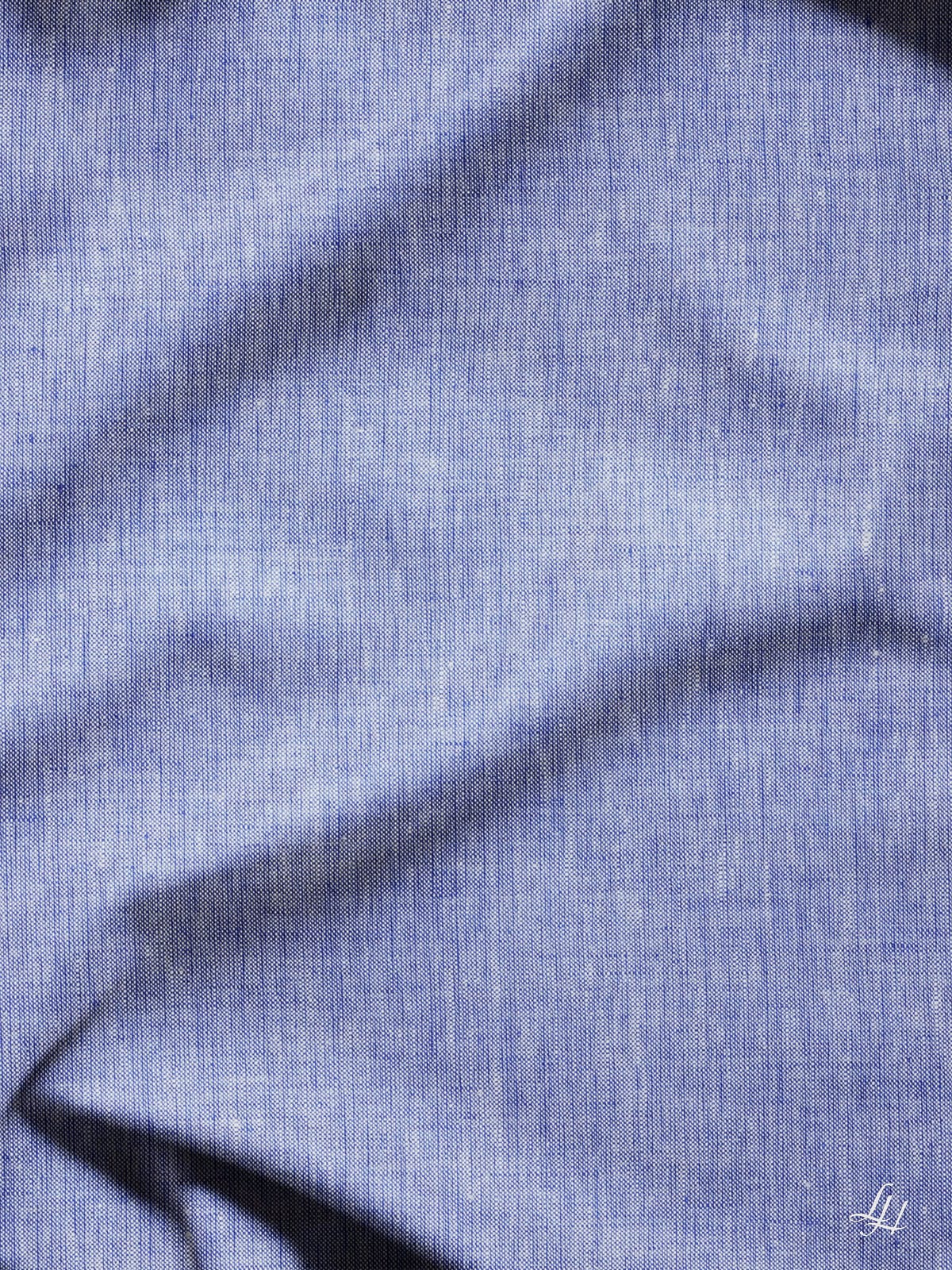 Tischläufer aus Reinleinen-mittelgrob in Uni-Farbe Blau