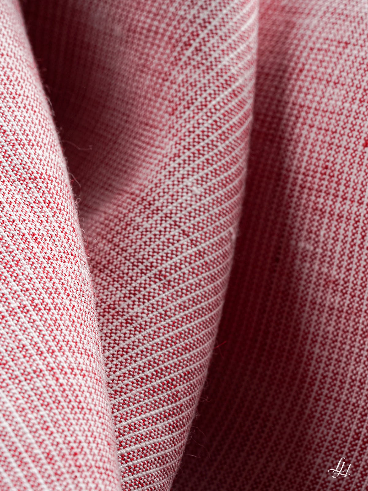 Spannlaken aus Reinleinen-mittelgrob in Uni-Farbe Rot im Detail