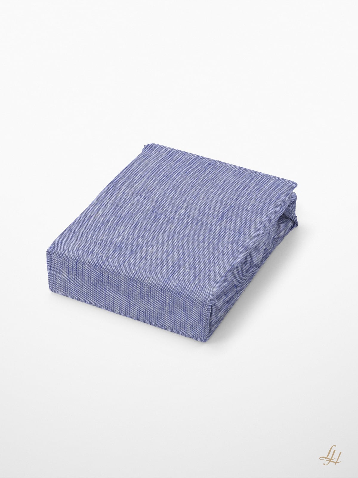 Spannlaken aus Reinleinen-mittelgrob in Uni-Farbe Blau Beispieldarstellung frontal