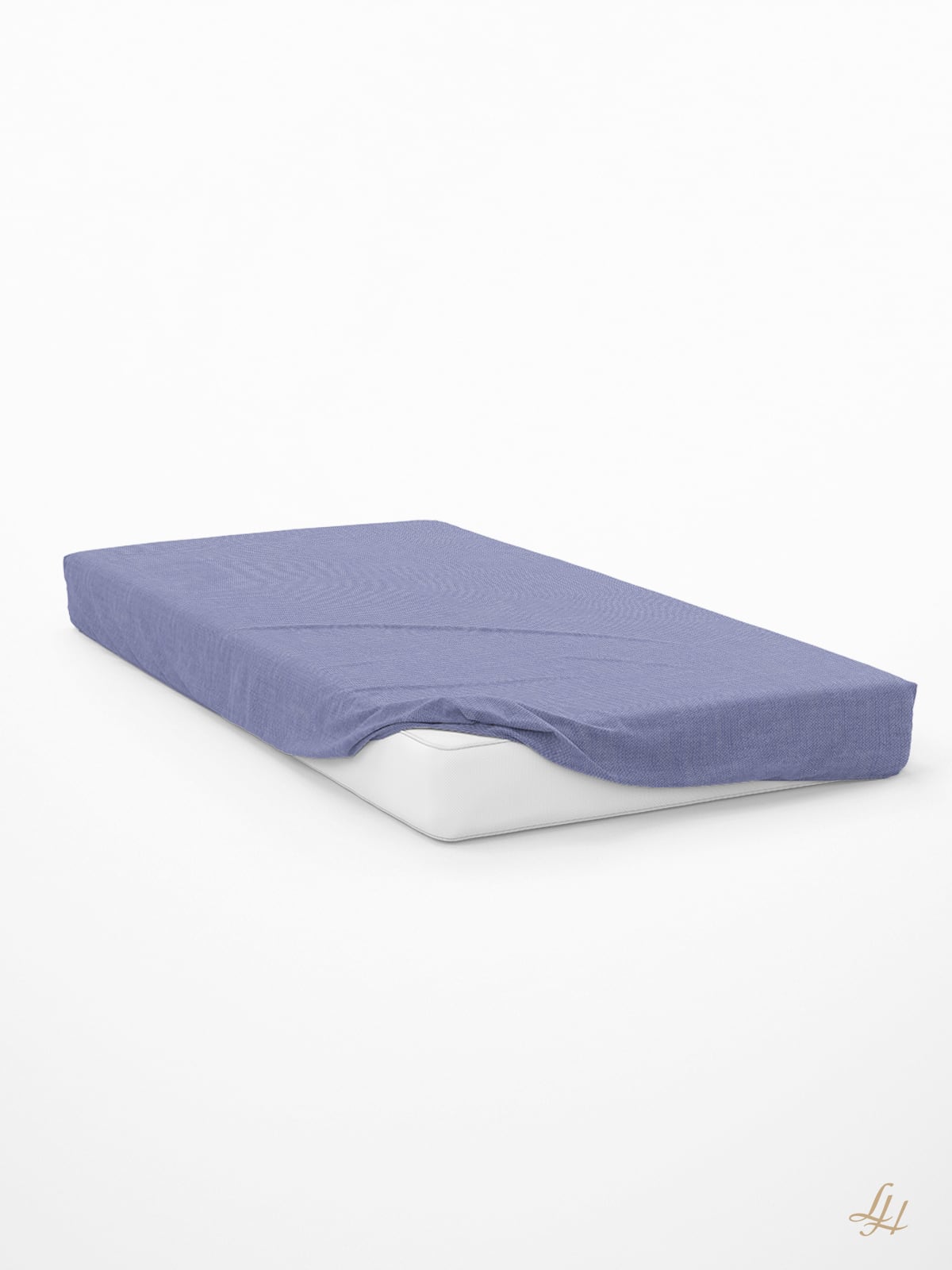 Spannlaken aus Reinleinen-mittelgrob in Uni-Farbe Blau Beispieldarstellung